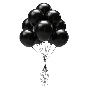 12 Black Balloons