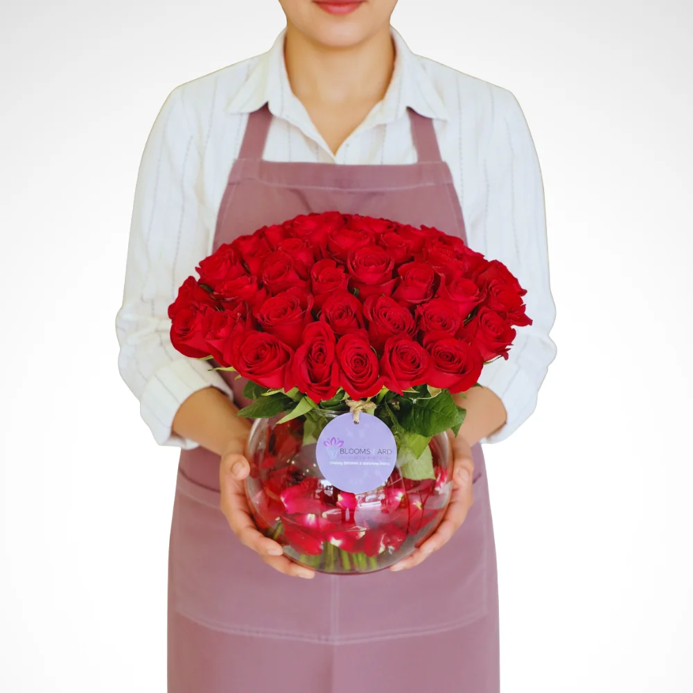 With you Forever -  40 Red Rose Vase