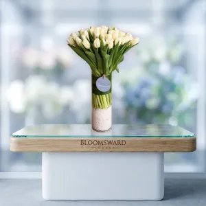 The Blushing White - 50 Tulips