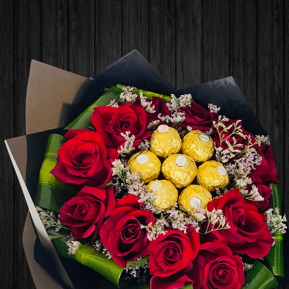 Falling In Love - Red Rose With Ferrero